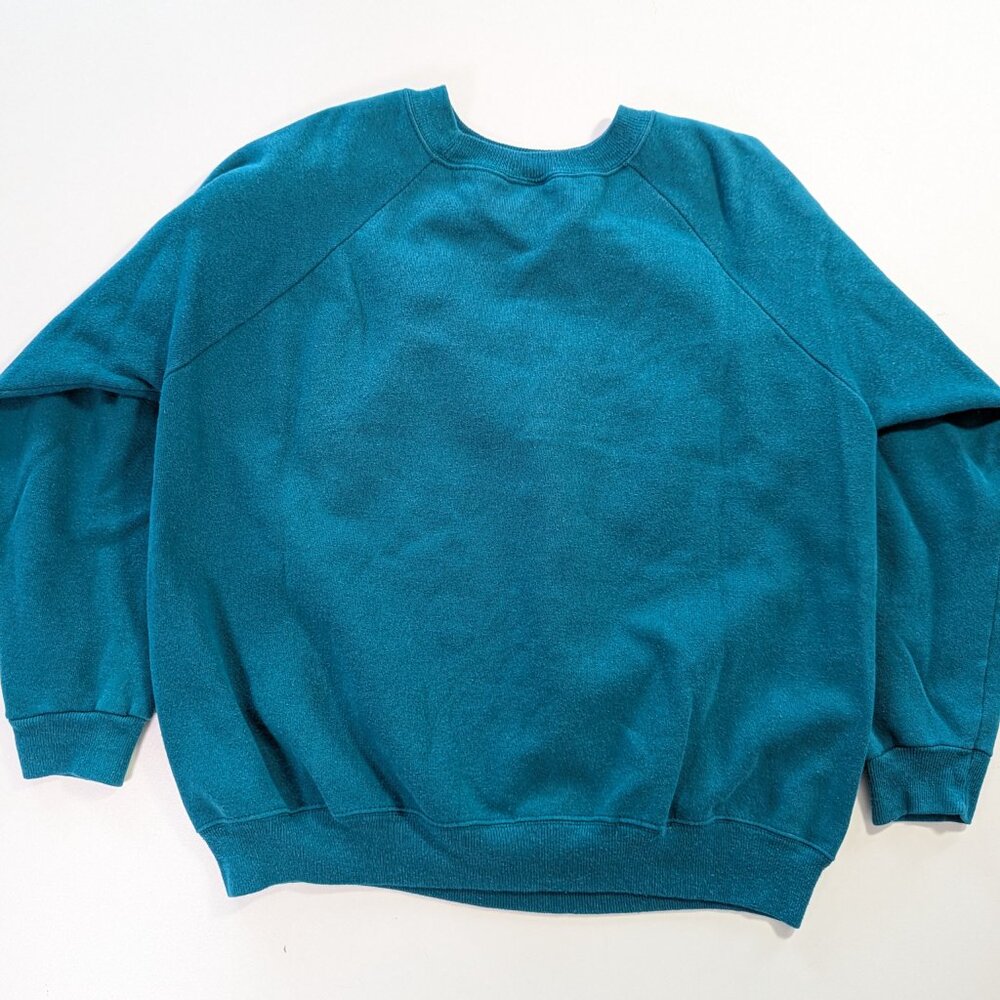 Teal Patchwork Heart Crewneck Sweatshirt - Picture 8 of 8